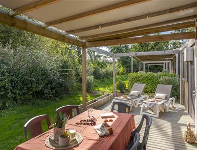 Cabane Perrosienne 3ch 6p à Perros Guirec au Village Perrosien Terrasse