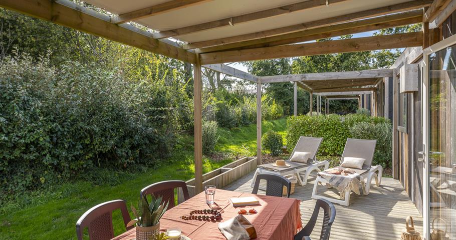 Cabane Perrosienne 3ch 6p à Perros Guirec au Village Perrosien Terrasse